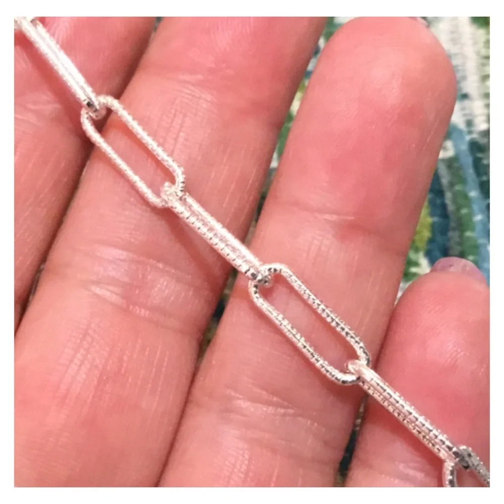 New! 3pc White Silver Anklet Set
